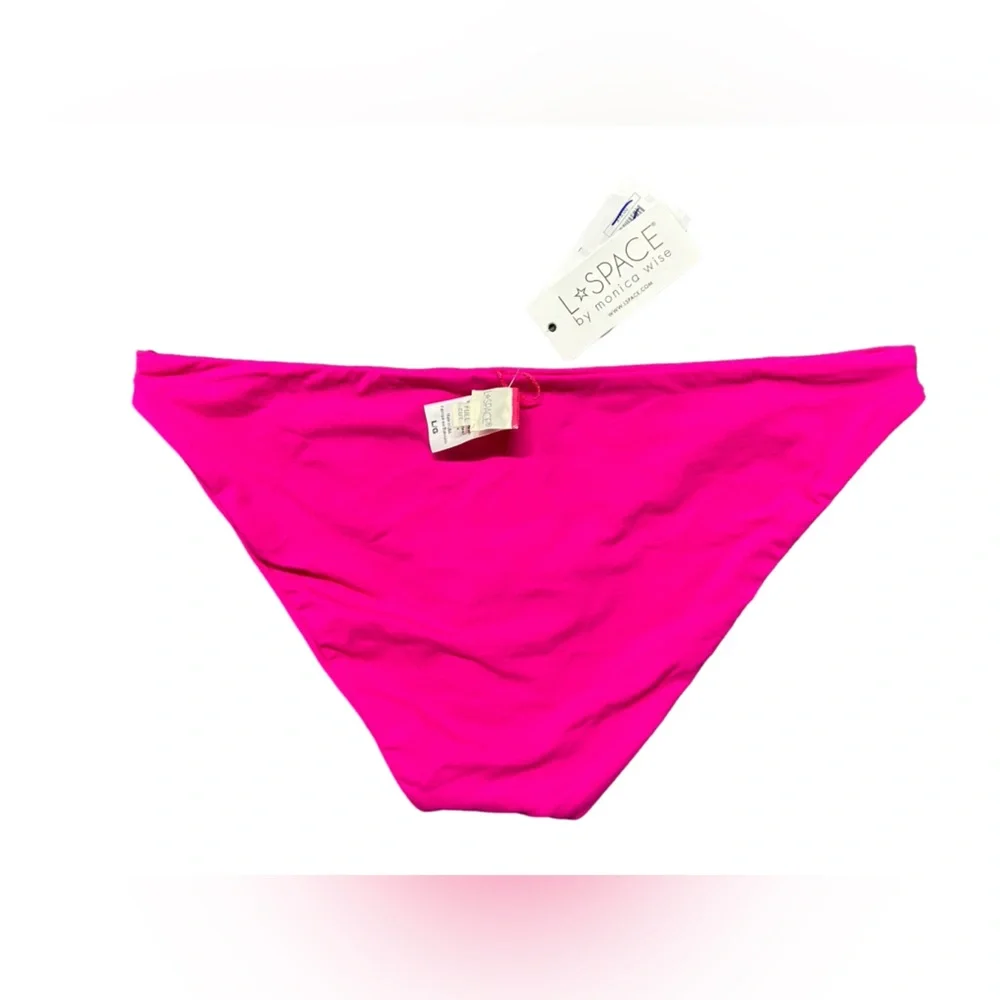 L*SPACE womens hot pink Camacho full coverage swim bikini bottoms size L NWT